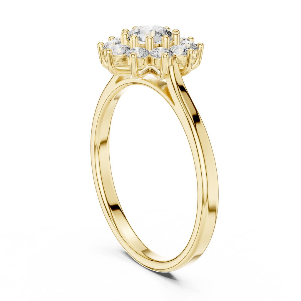 0.75 CT Round Diamond Halo Engagement Ring