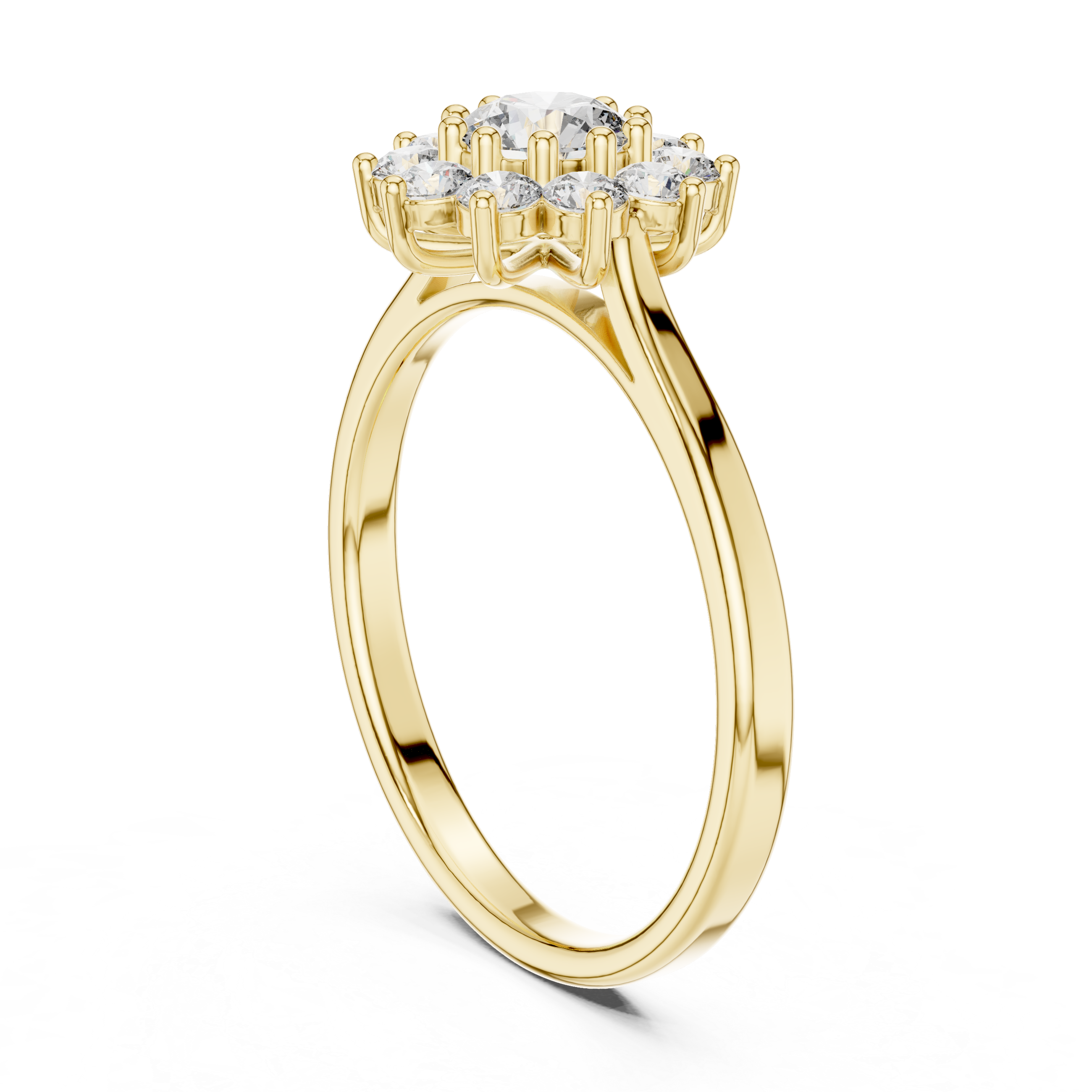 0.75 CT Round Diamond Halo Engagement Ring