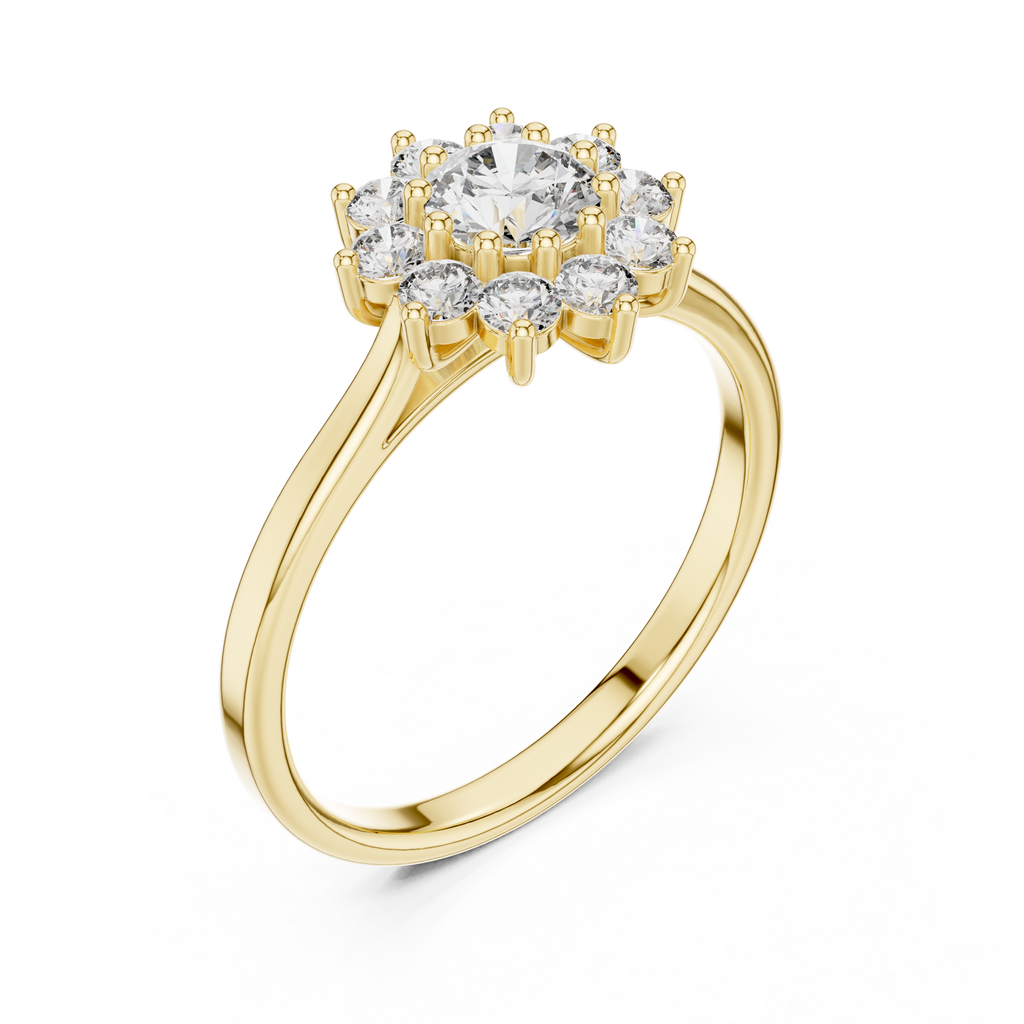 0.75 CT Round Diamond Halo Engagement Ring