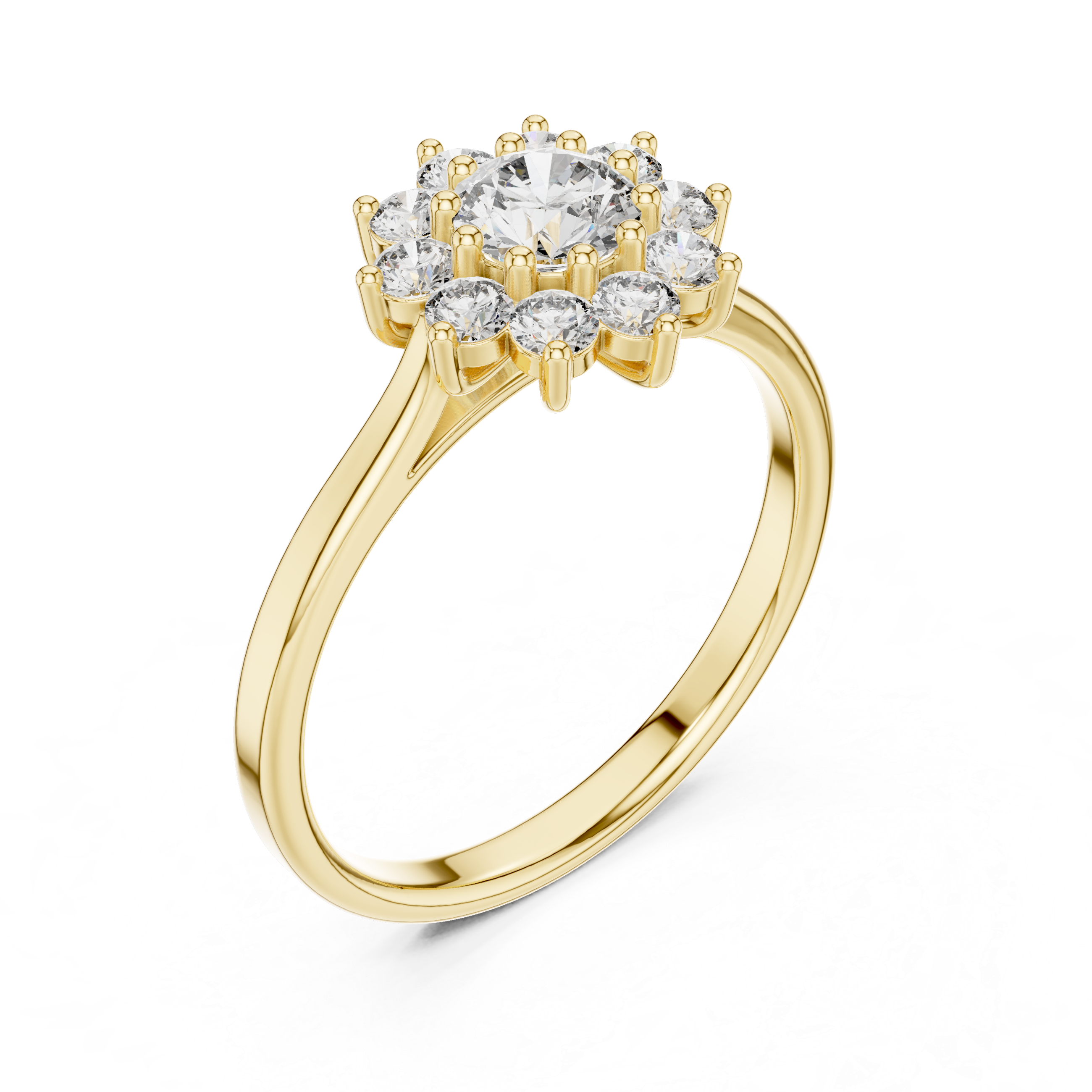 0.75 CT Round Diamond Halo Engagement Ring
