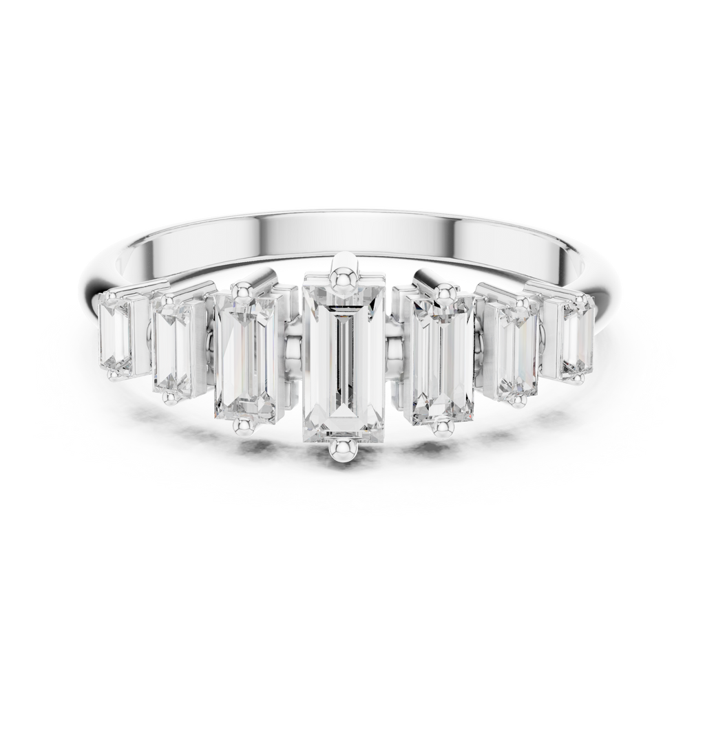 0.58 CT Multi Baguette Diamond Anniversary Ring
