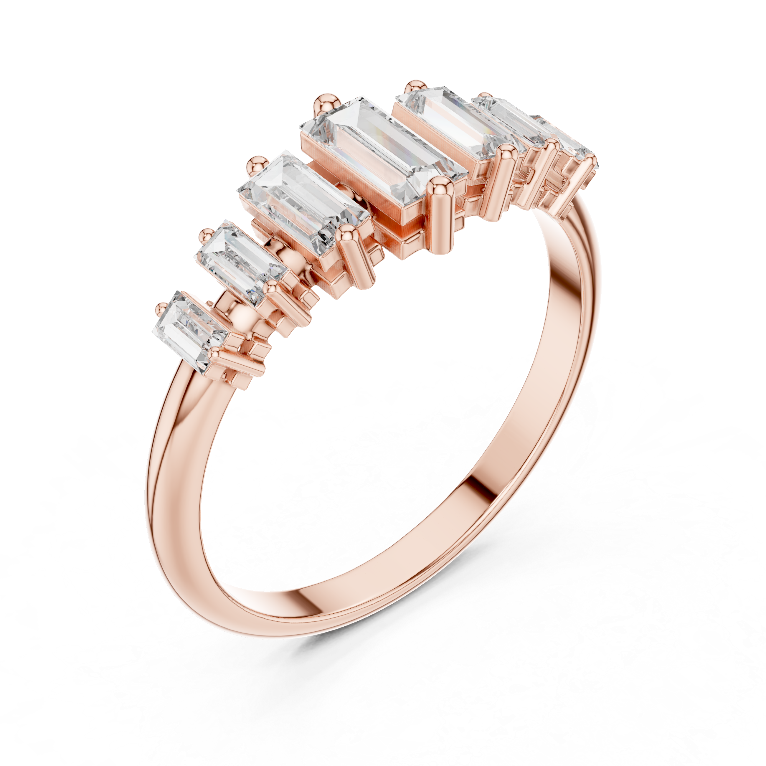 0.58 CT Multi Baguette Diamond Anniversary Ring