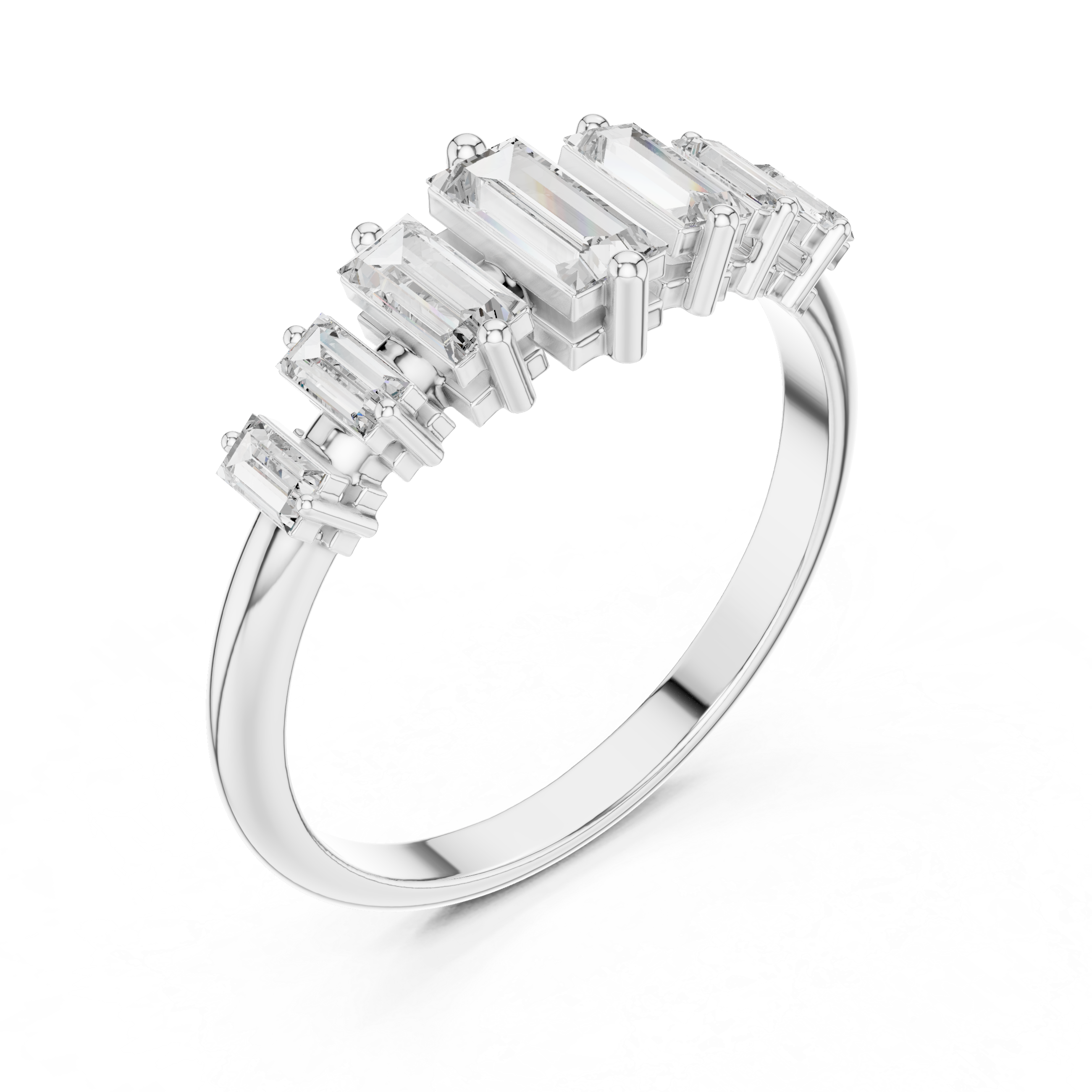 0.58 CT Multi Baguette Diamond Anniversary Ring