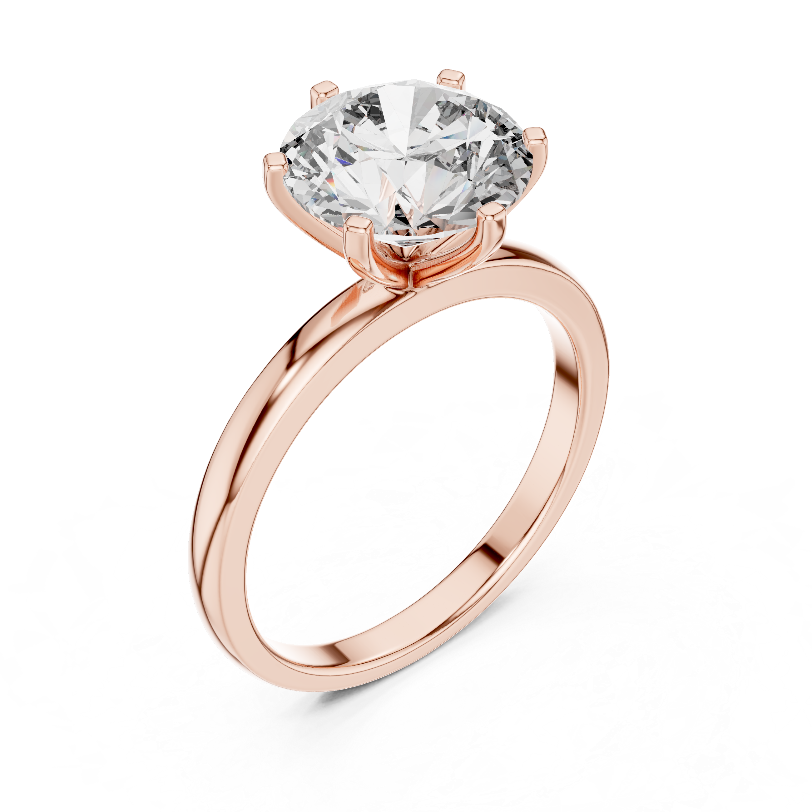 2.10 CT Round Brilliant Cut Solitaire Engagement Ring