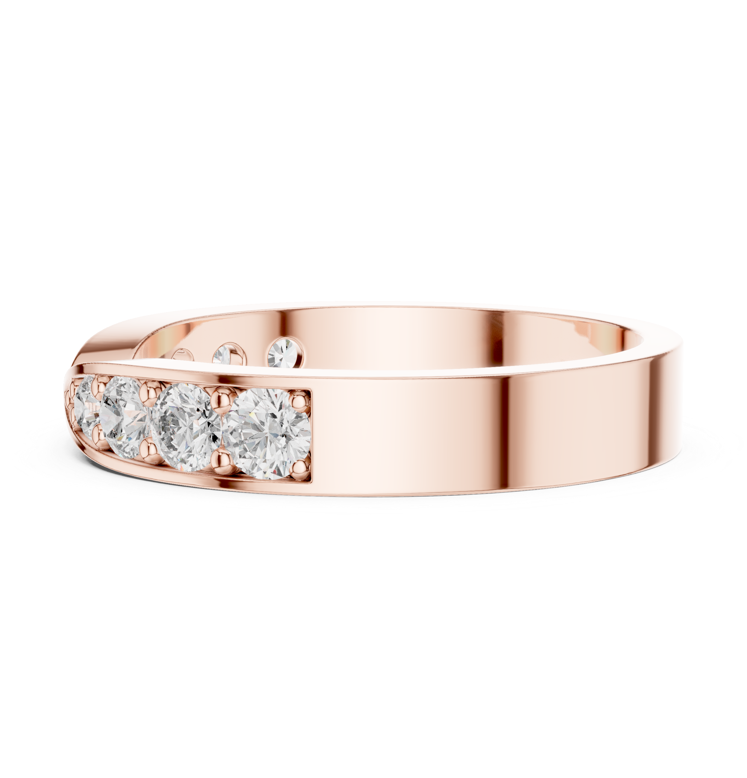 0.45 CT Multi-Stone Pavé Twist Wedding Band Ring