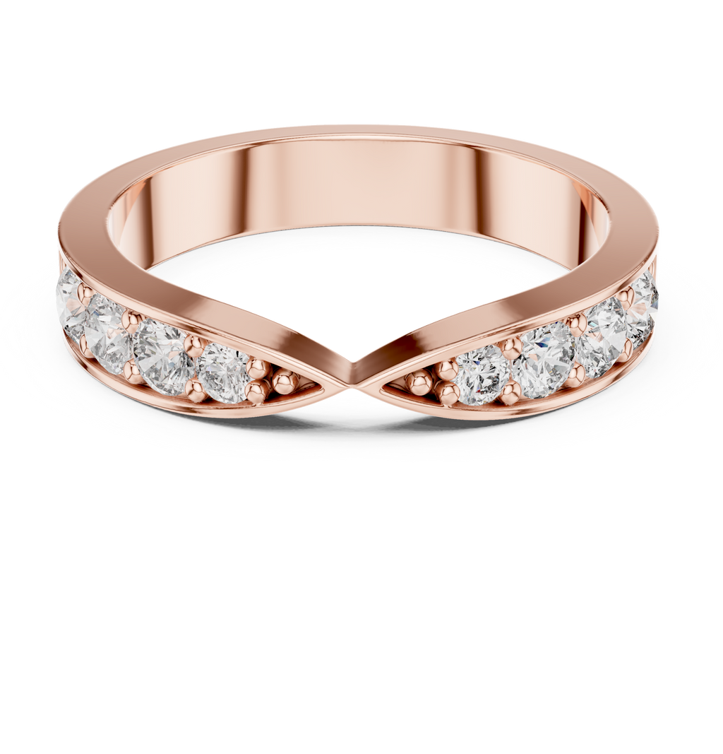 0.45 CT Multi-Stone Pavé Twist Wedding Band Ring