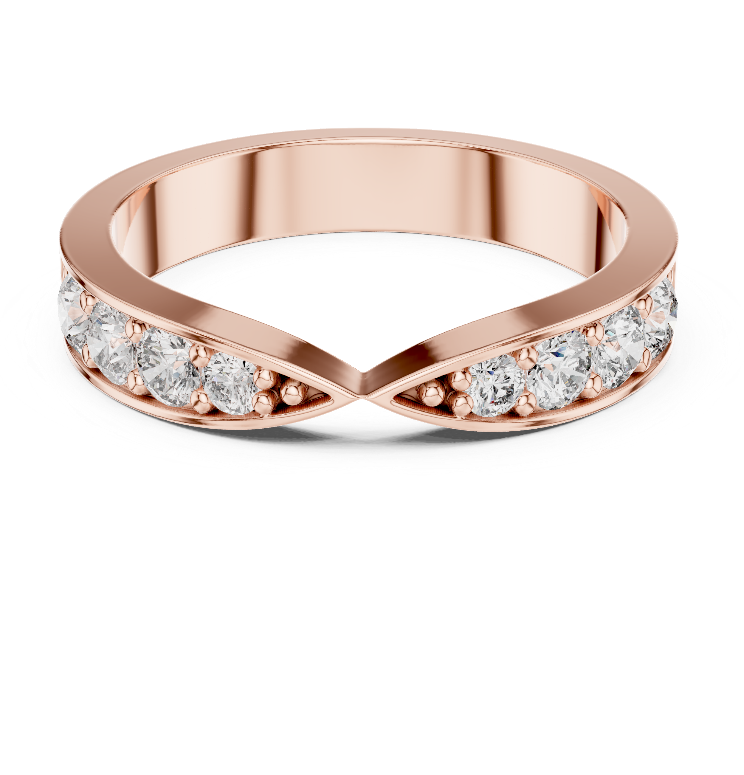0.45 CT Multi-Stone Pavé Twist Wedding Band Ring