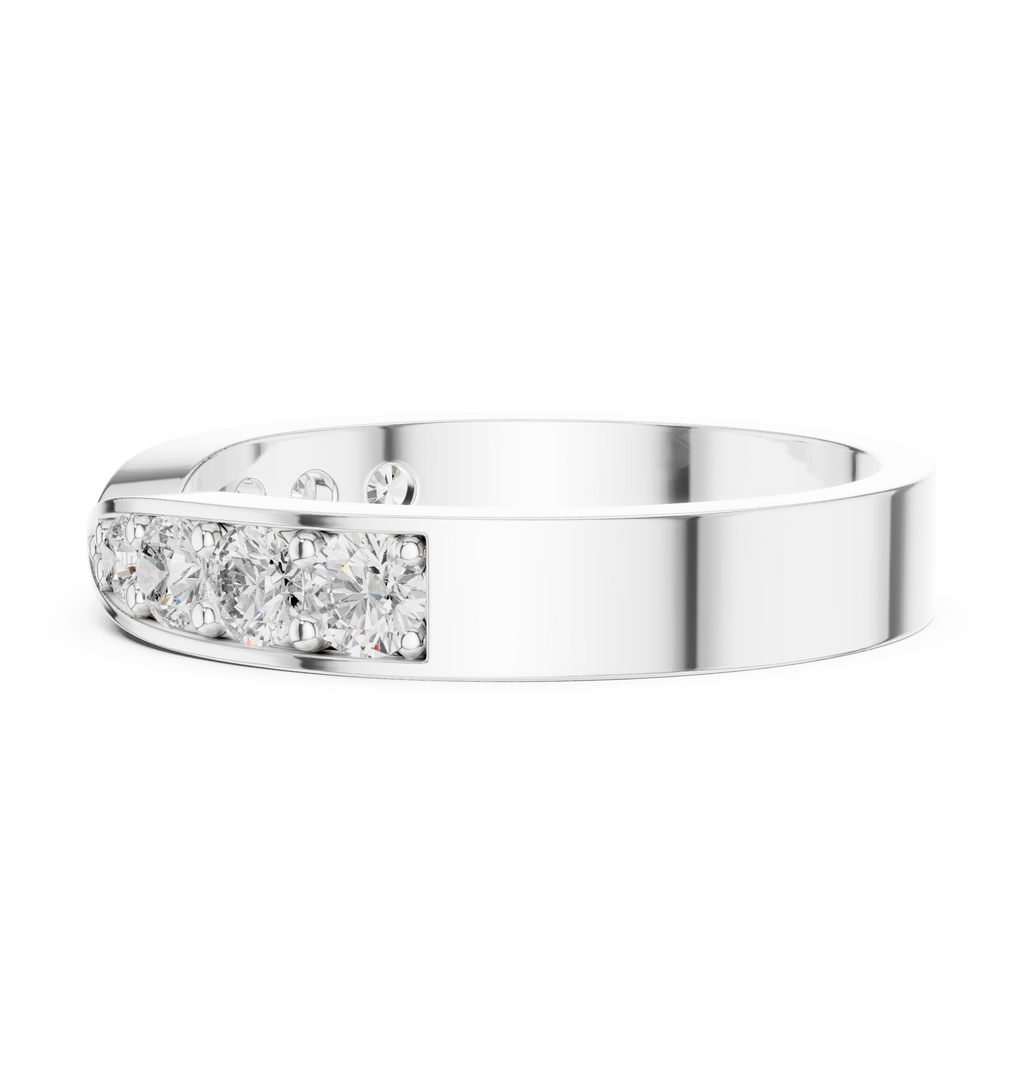 0.45 CT Multi-Stone Pavé Twist Wedding Band Ring