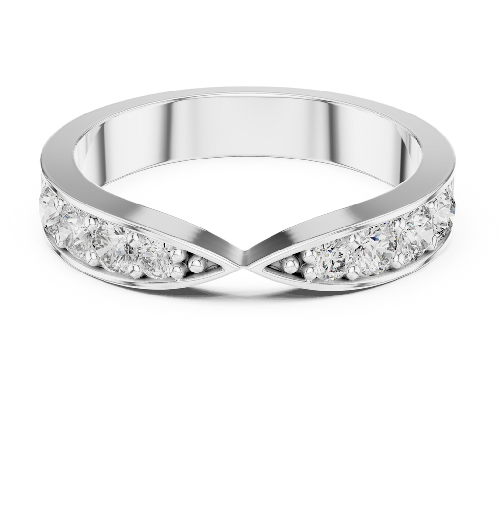 0.45 CT Multi-Stone Pavé Twist Wedding Band Ring