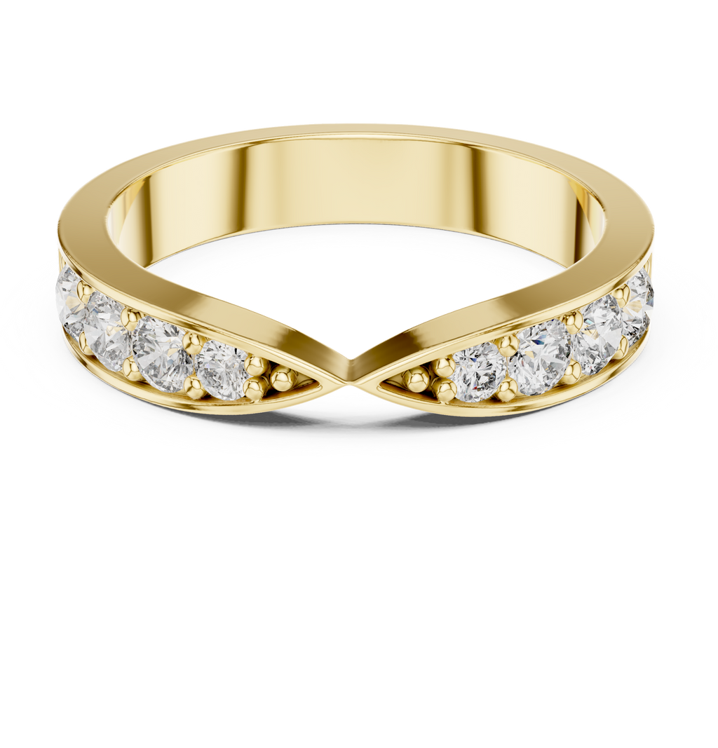 0.45 CT Multi-Stone Pavé Twist Wedding Band Ring