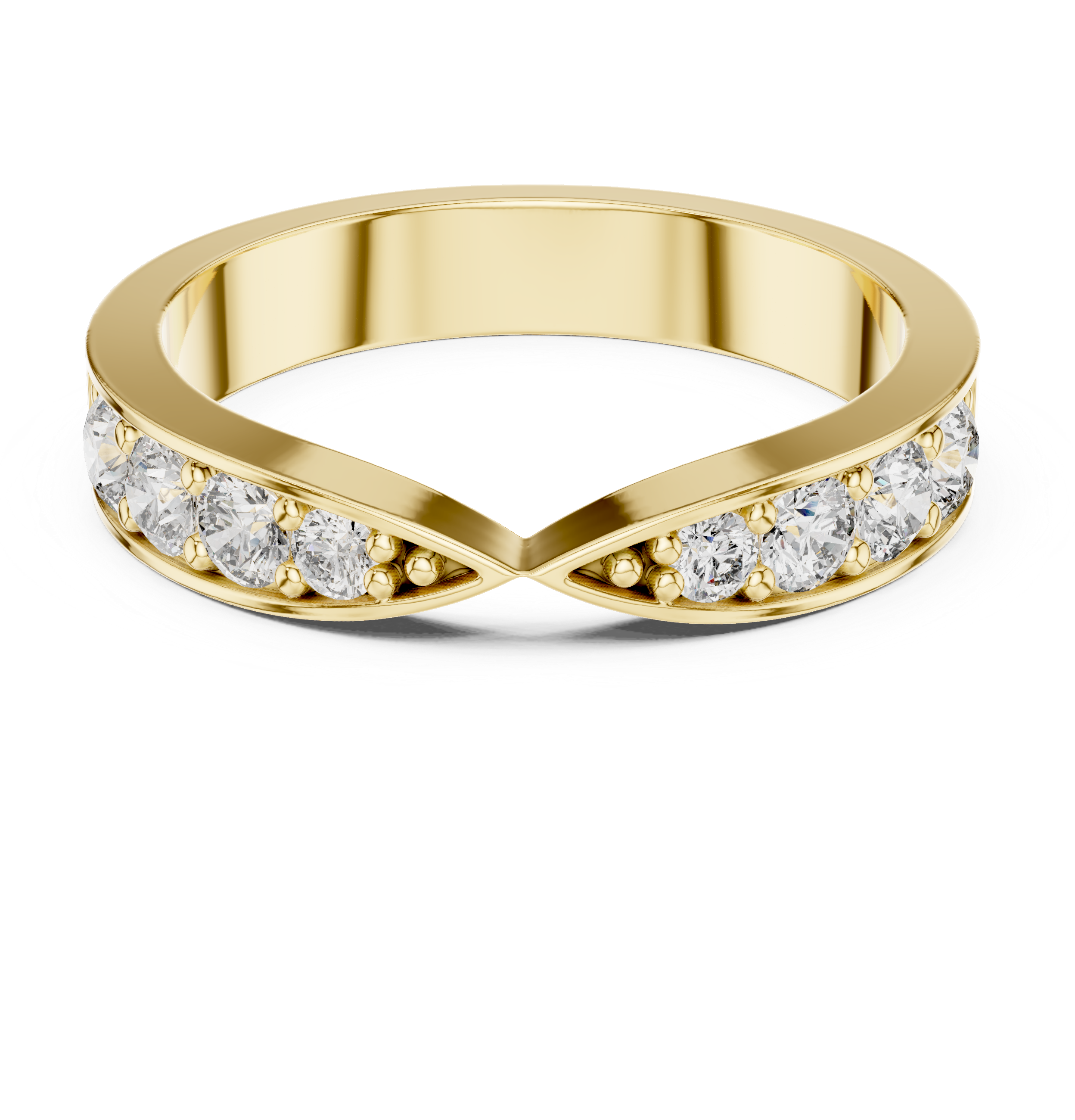 0.45 CT Multi-Stone Pavé Twist Wedding Band Ring