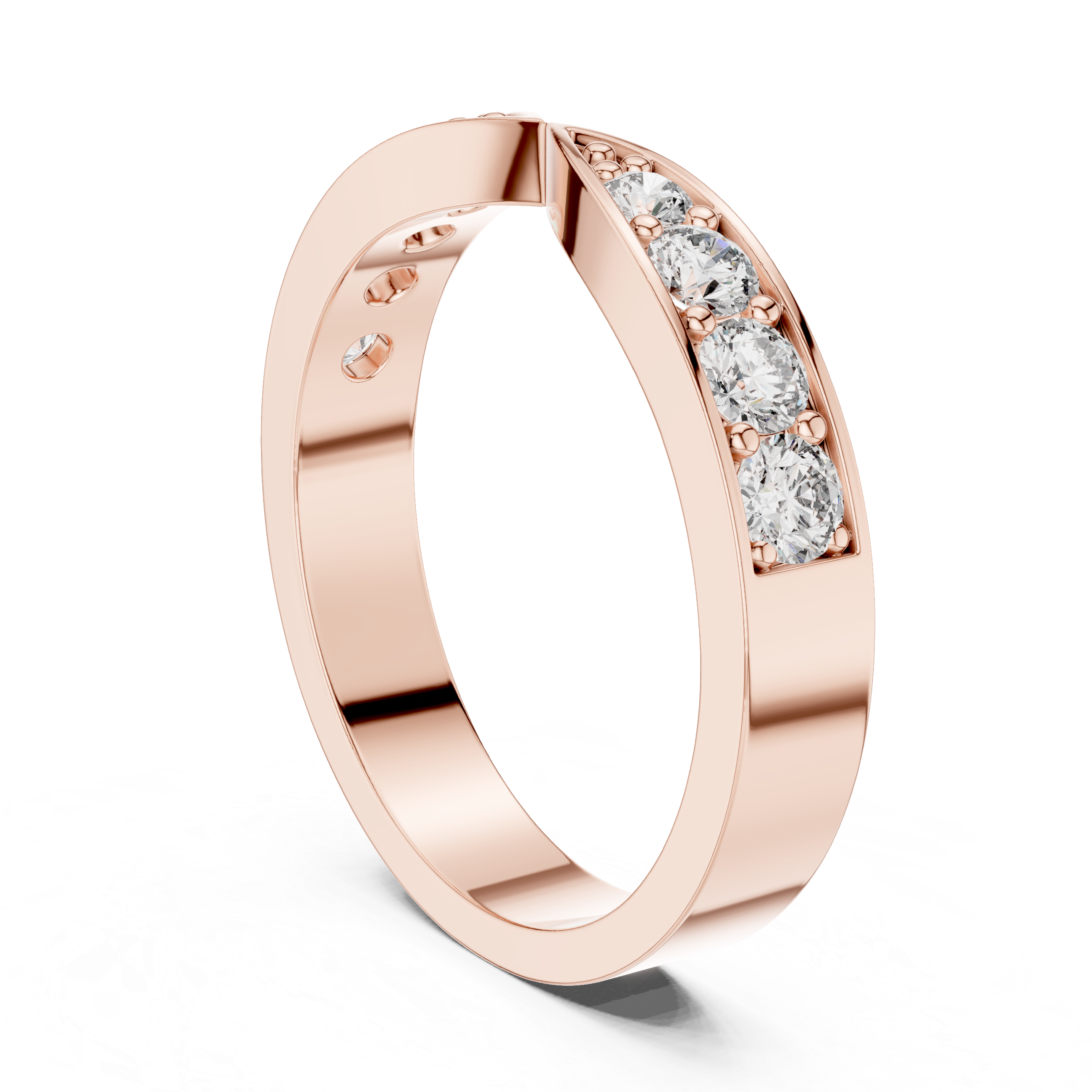 0.45 CT Multi-Stone Pavé Twist Wedding Band Ring