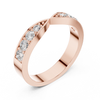 0.45 CT Multi-Stone Pavé Twist Wedding Band Ring