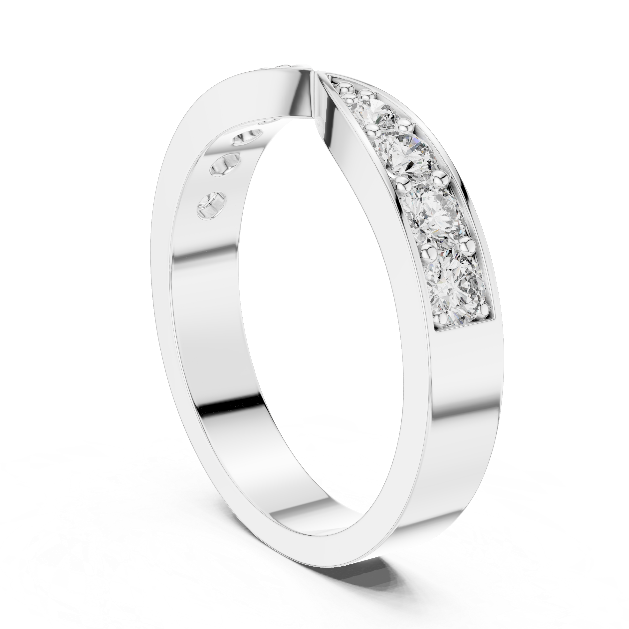 0.45 CT Multi-Stone Pavé Twist Wedding Band Ring