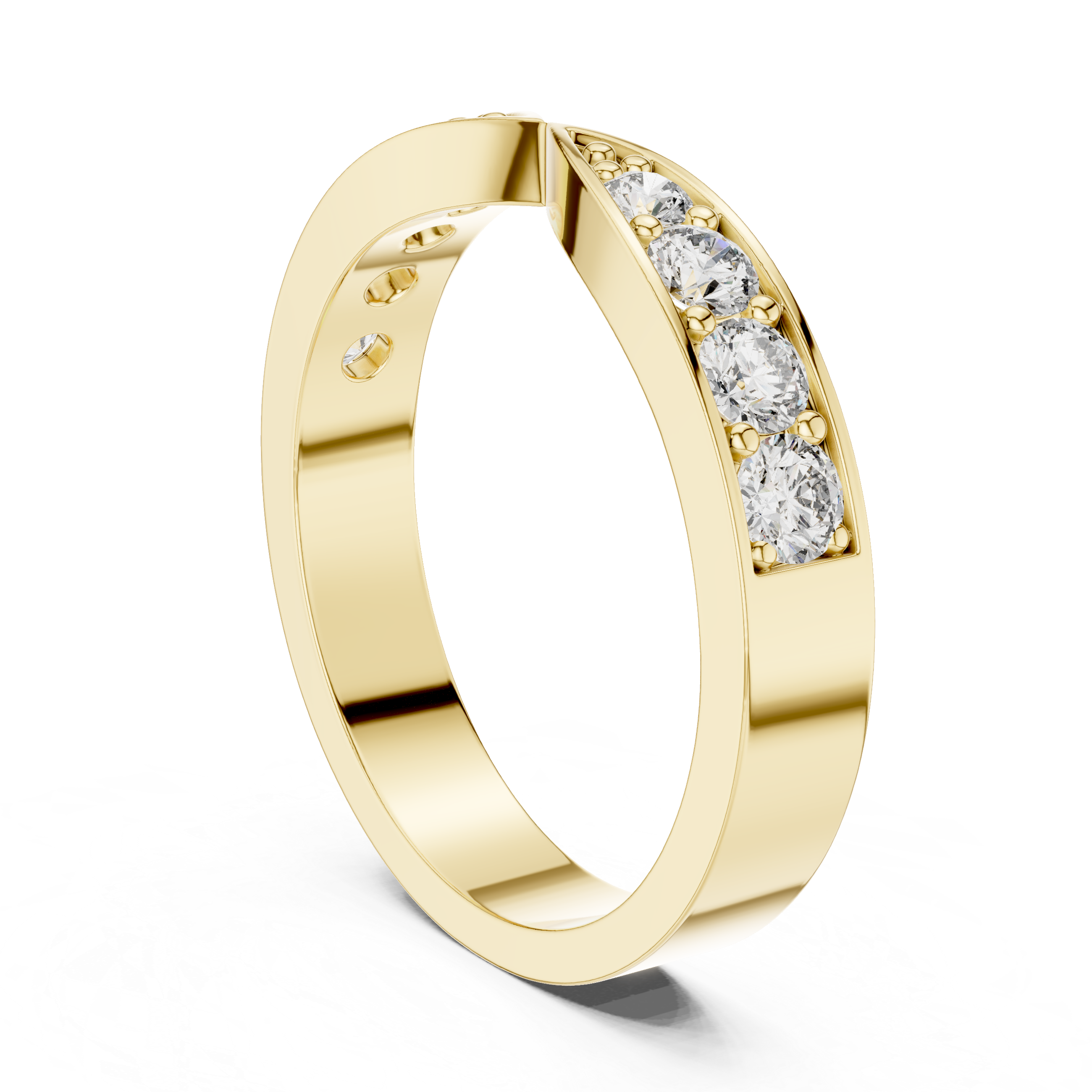 0.45 CT Multi-Stone Pavé Twist Wedding Band Ring