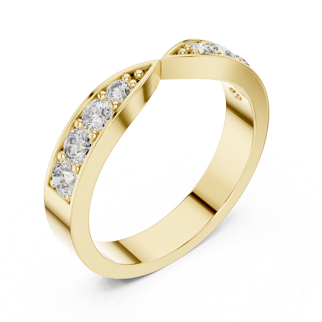 0.45 CT Multi-Stone Pavé Twist Wedding Band Ring