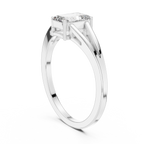 0.70 CT Emerald Cut Solitaire Cathedral Engagement Ring