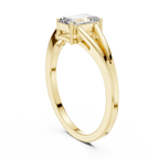 0.70 CT Emerald Cut Solitaire Cathedral Engagement Ring