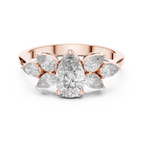 1.31 CT Pear Cut Diamond Floral Cluster Engagement Ring