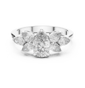 1.31 CT Pear Cut Diamond Floral Cluster Engagement Ring