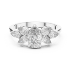 1.31 CT Pear Cut Diamond Floral Cluster Engagement Ring