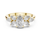 1.31 CT Pear Cut Diamond Floral Cluster Engagement Ring
