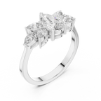 1.31 CT Pear Cut Diamond Floral Cluster Engagement Ring