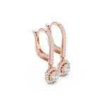 Cushion Cut Diamond Halo Drop Earrings
