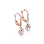 Heart Cut Diamond Halo Drop Earrings