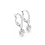 Heart Cut Diamond Halo Drop Earrings