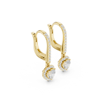 Heart Cut Diamond Halo Drop Earrings