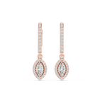 Marquise Cut Diamond Halo Drop Earrings
