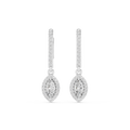 Marquise Cut Diamond Halo Drop Earrings