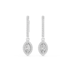 Marquise Cut Diamond Halo Drop Earrings