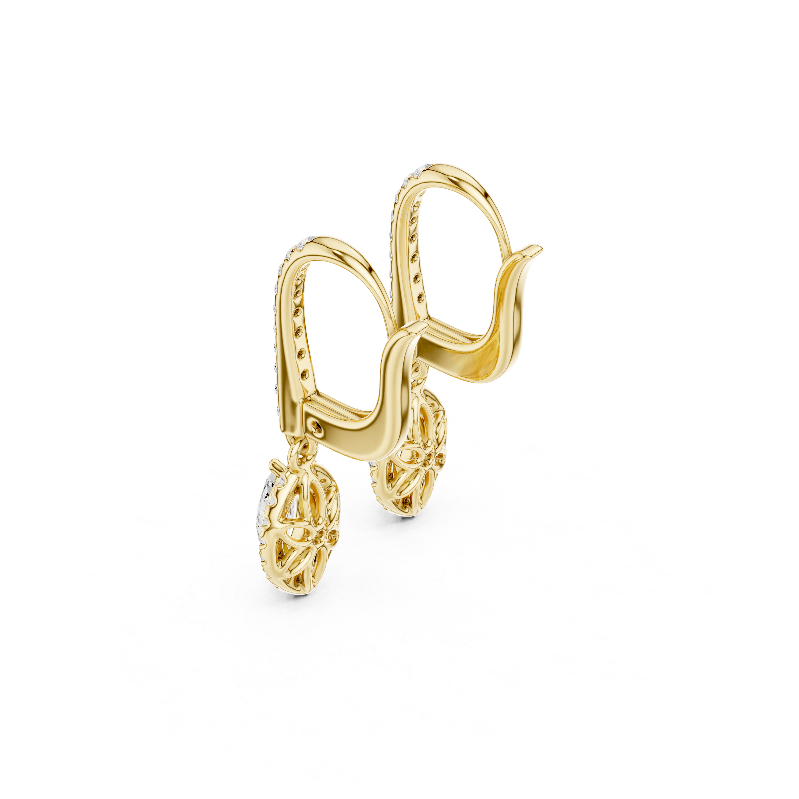 Marquise Cut Diamond Halo Drop Earrings