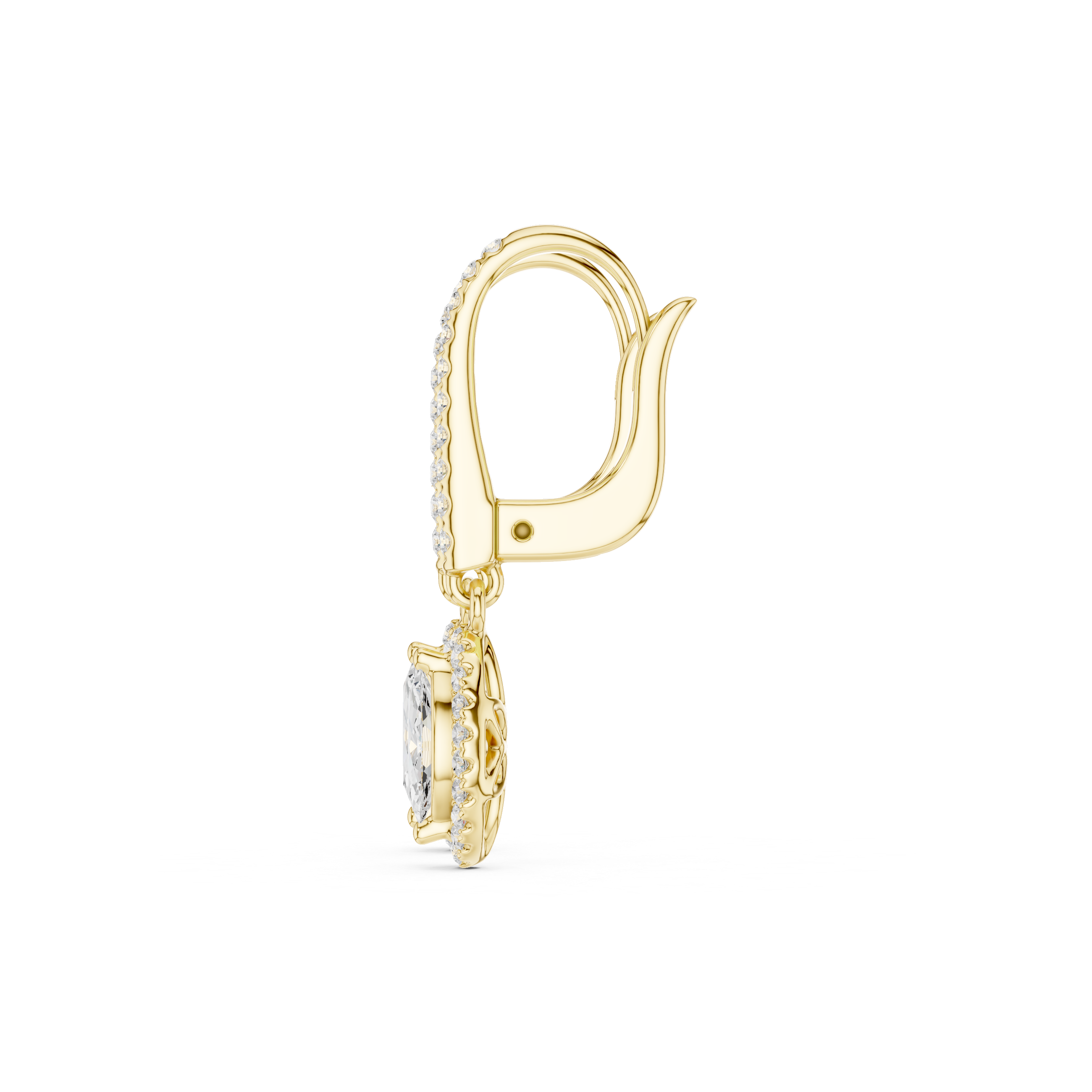 Marquise Cut Diamond Halo Drop Earrings