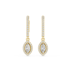 Marquise Cut Diamond Halo Drop Earrings