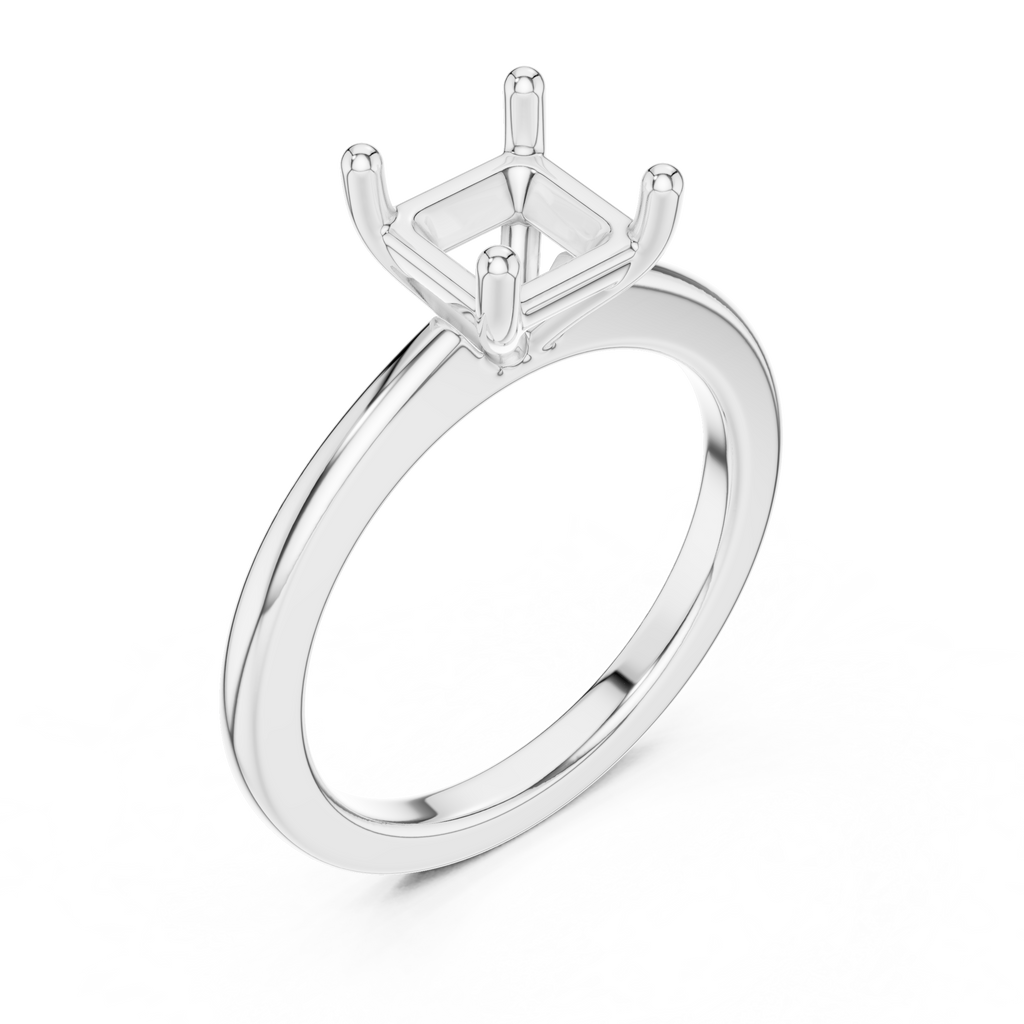 Asscher Cut Solitaire Engagement Ring