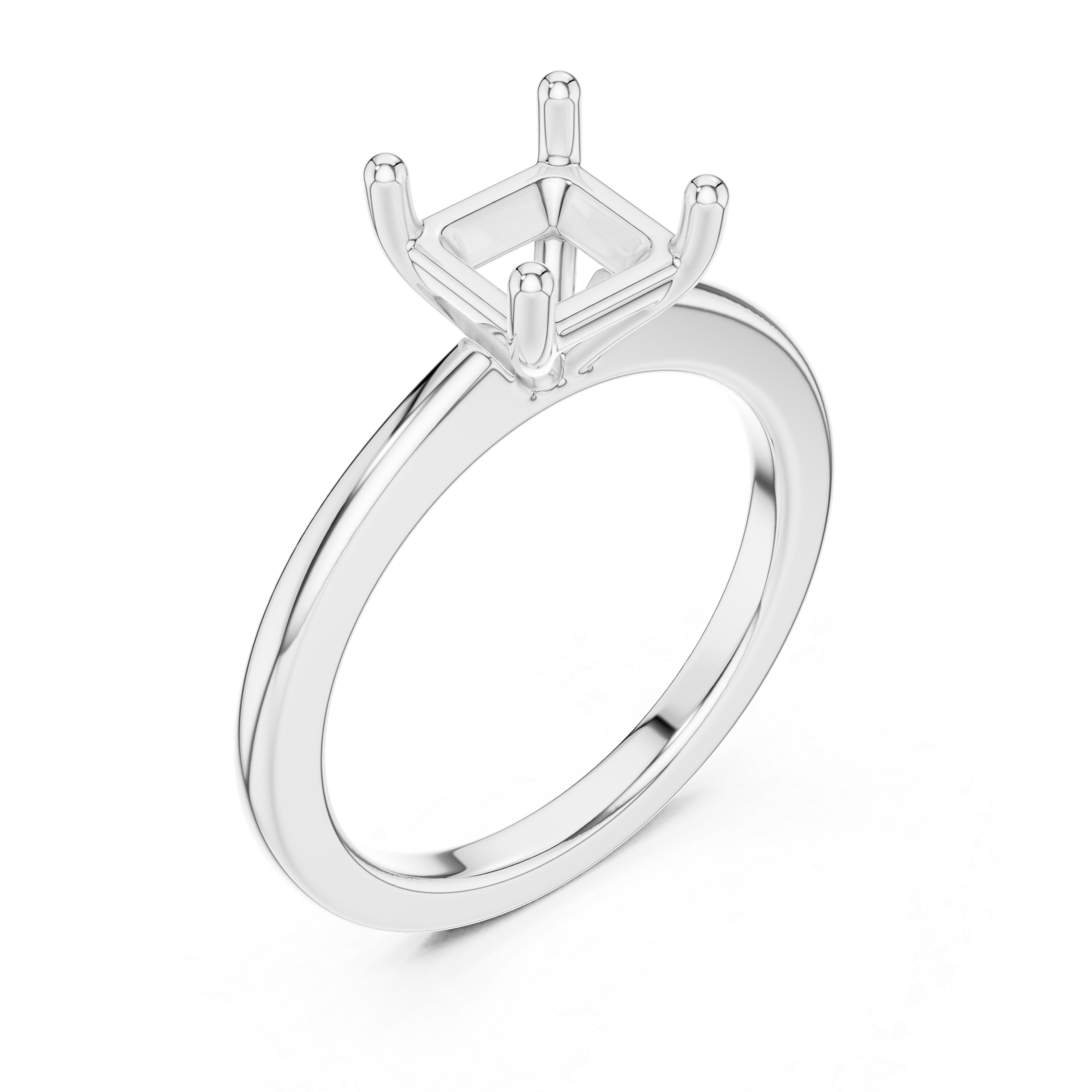 Asscher Cut Solitaire Engagement Ring
