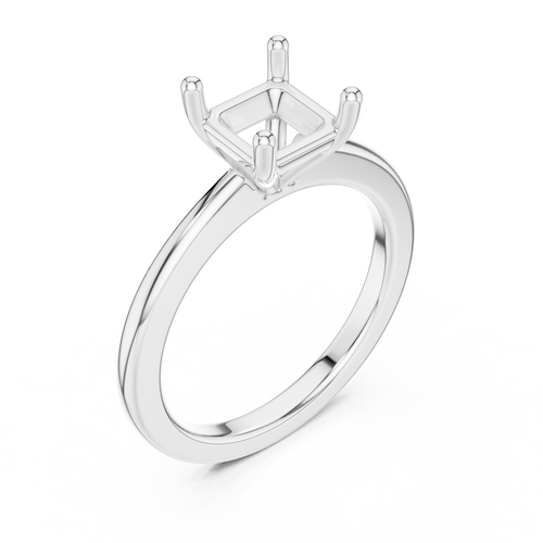 Asscher Cut Solitaire Engagement Ring