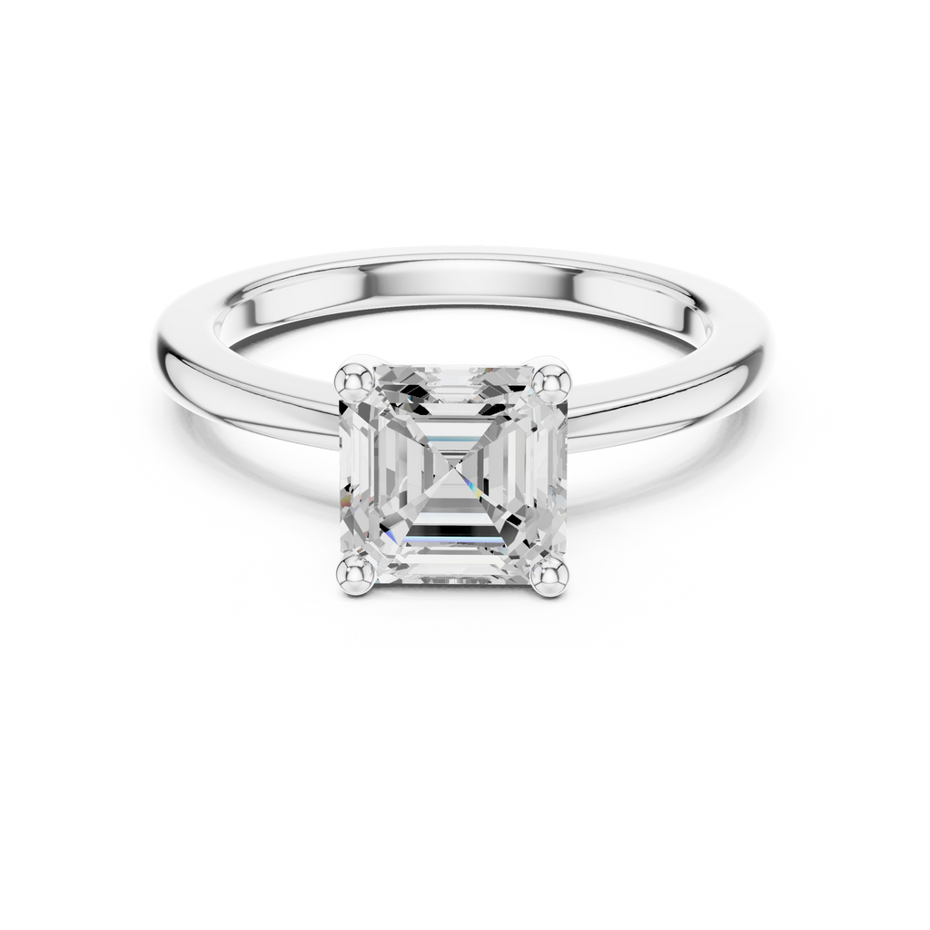 Asscher Cut Solitaire Engagement Ring