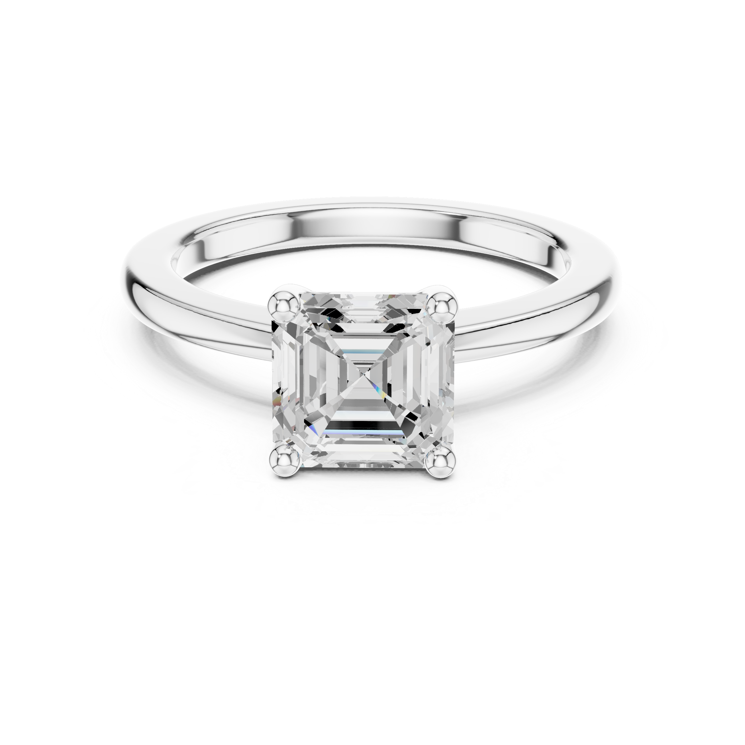 Asscher Cut Solitaire Engagement Ring