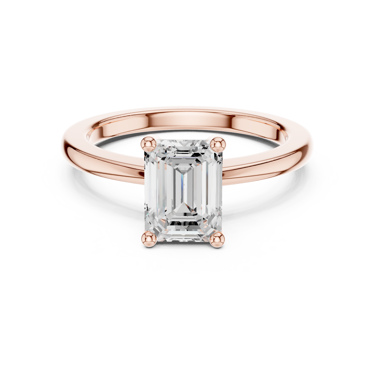 Emerald Cut Solitaire Lab Grown Diamond with Cathedral Setting Engagement Ring – Style – view 3 of 6 | Jewelix Atelier