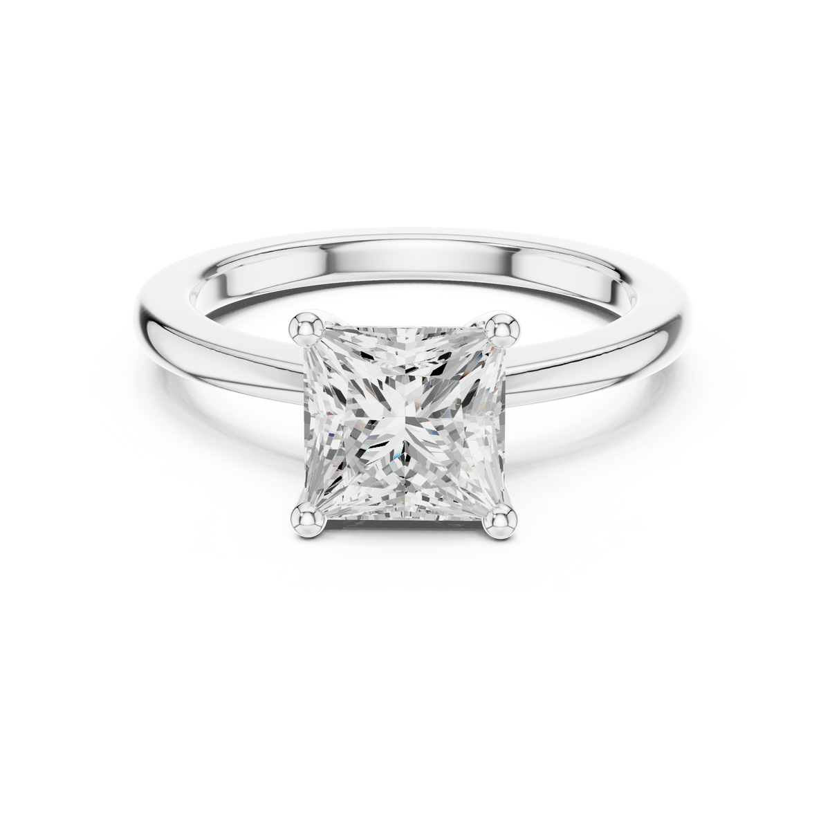 Princess Cut Solitaire Engagement Ring — Jewelix Atelier