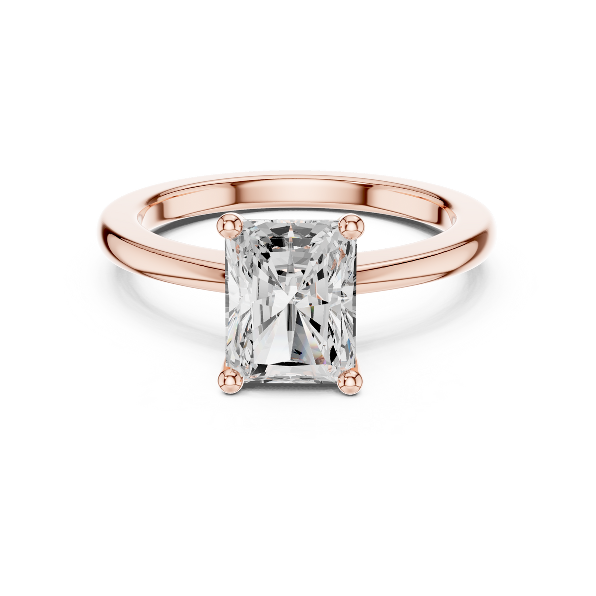 Radiant Cut Solitaire with Cathedral Setting Engagement Ring – view 3 of 6, lab grown diamond ring | Jewelix Atelier