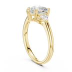 Heart Cut Three Stone Diamond Engagement Ring with Trillion Side Stones