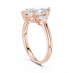 Marquise Cut Three Stone Diamond Engagement Ring with Trillion Side Stones