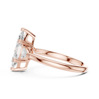 Marquise Cut Three Stone Diamond Engagement Ring with Trillion Side Stones
