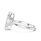 Marquise Cut Three Stone Diamond Engagement Ring with Trillion Side Stones