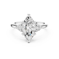 Marquise Cut Three Stone Diamond Engagement Ring with Trillion Side Stones